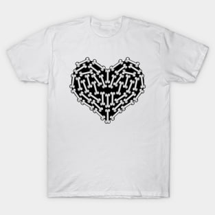 Black Heart made out of Bones - Dark Heart T-Shirt